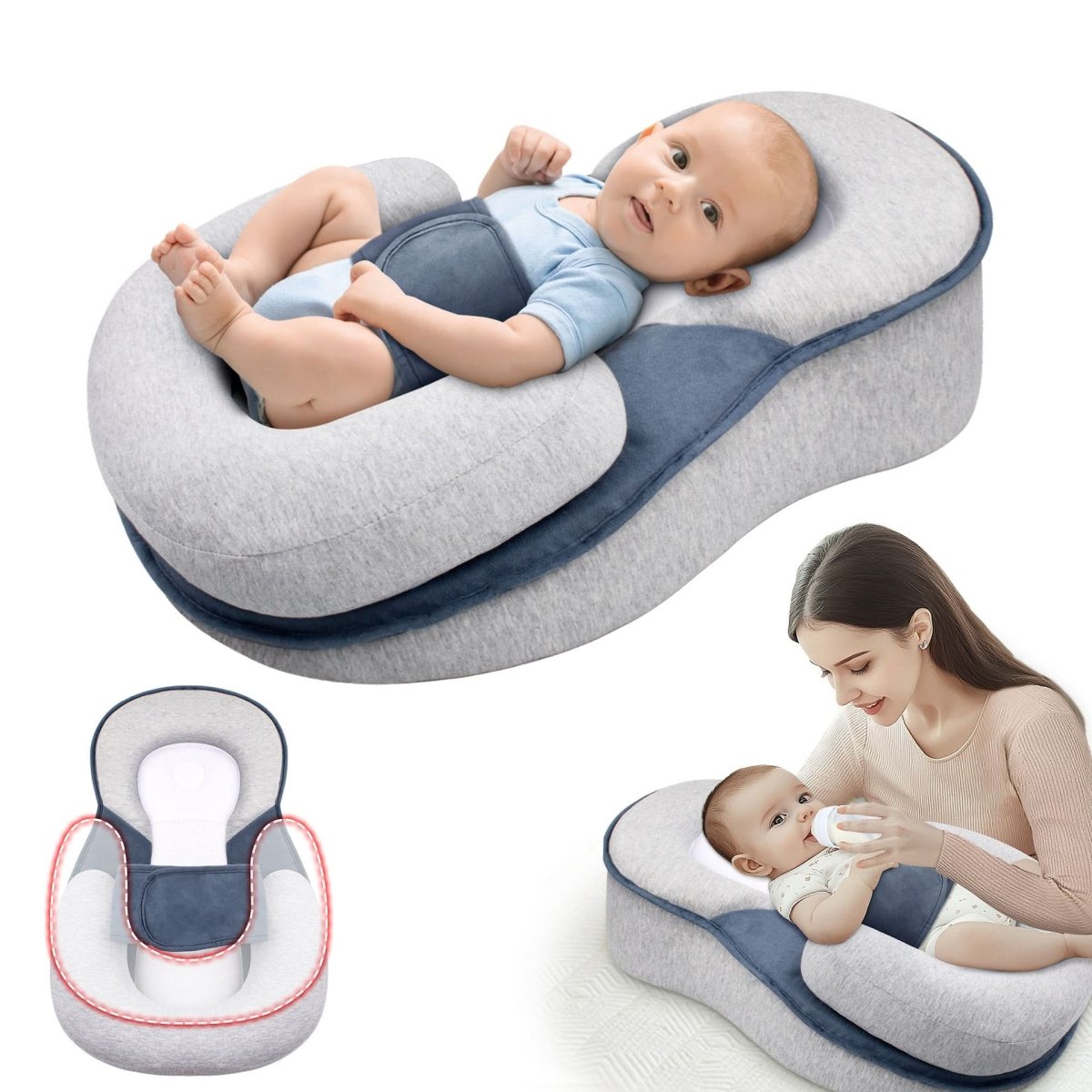 NESTLENAP Almohada para Bebés – Almohada Ergonómica para un Sueño Seguro de los Bebés