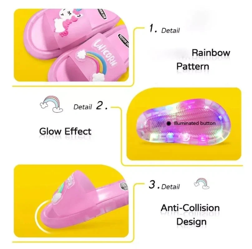 Zapatillas de Unicornio Iluminadas para Niños - Divertidas y Coloridas