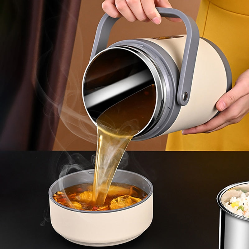 Caja de Almuerzo Calentada por USB | Acero Inoxidable 304, Calentador de Comida Portátil