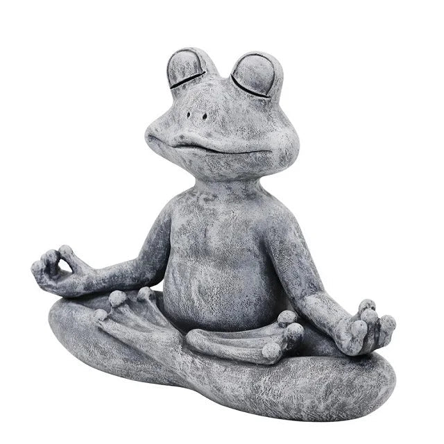 ZenFrog - Figura de rana meditando para decoración interior y exterior