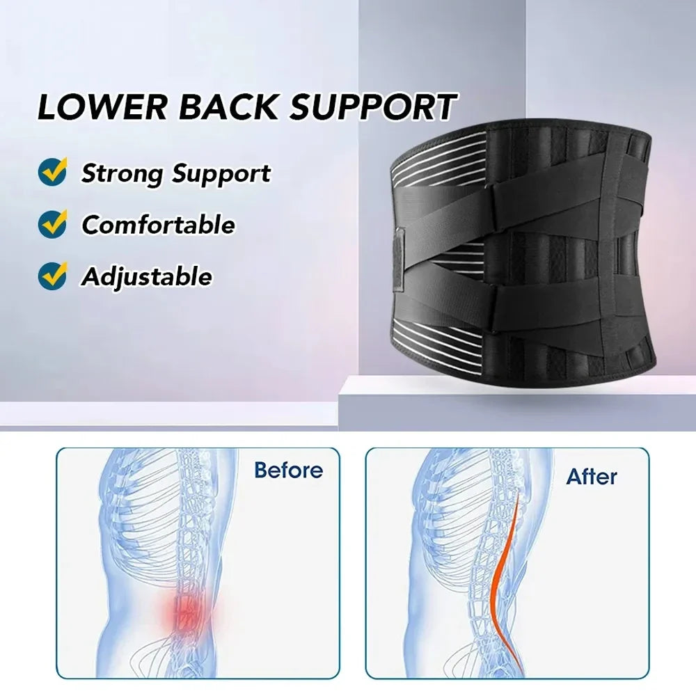 Cinturón de Soporte Lumbar OrthoFlexa | Soporte Lumbar de 360° con Aluminio Memoria y Resortes de Acero | Transpirable e Invisible Bajo la Ropa