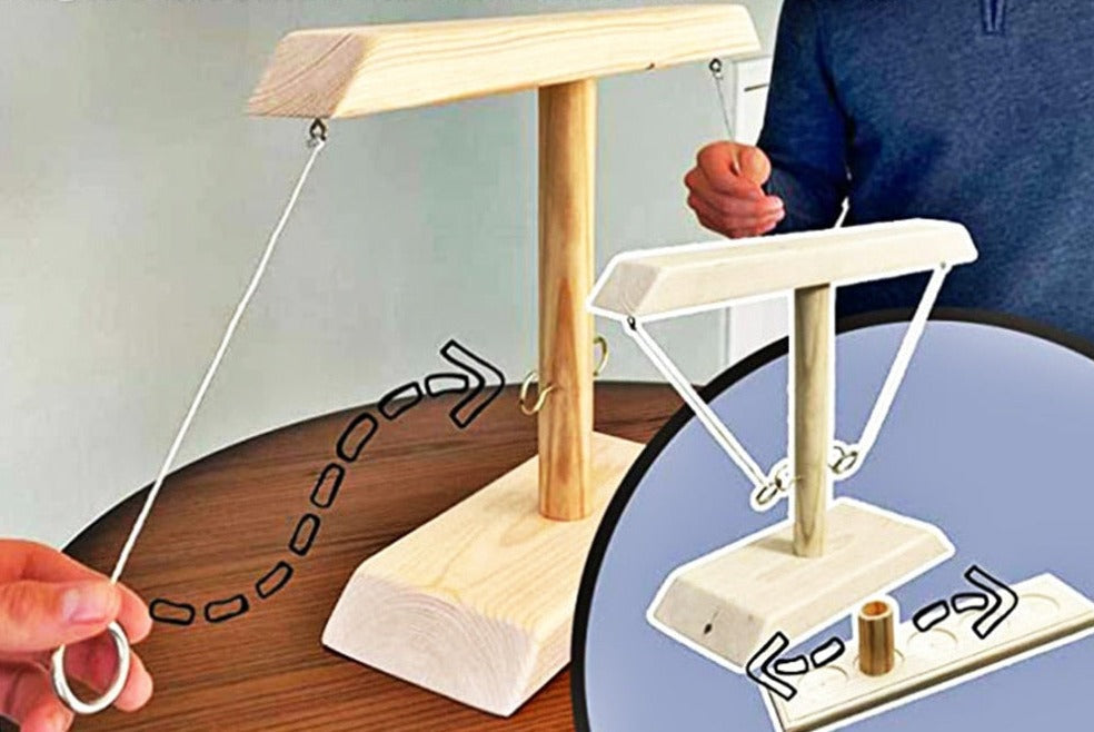 Juego de lanzamiento de anillos de madera