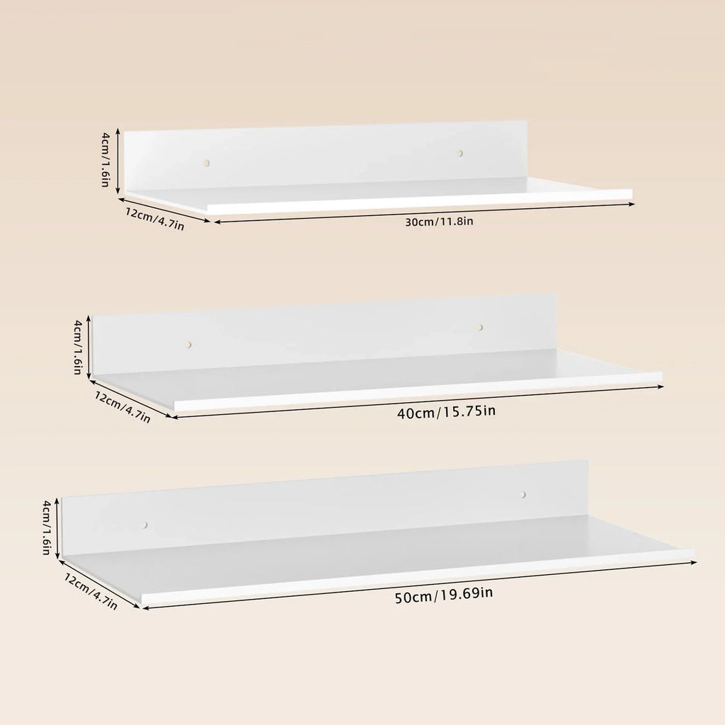 Metallura | Estante de pared de metal | Estante flotante 30/40/50 cm | Almacenamiento que ahorra espacio para baño, cocina y dormitorio