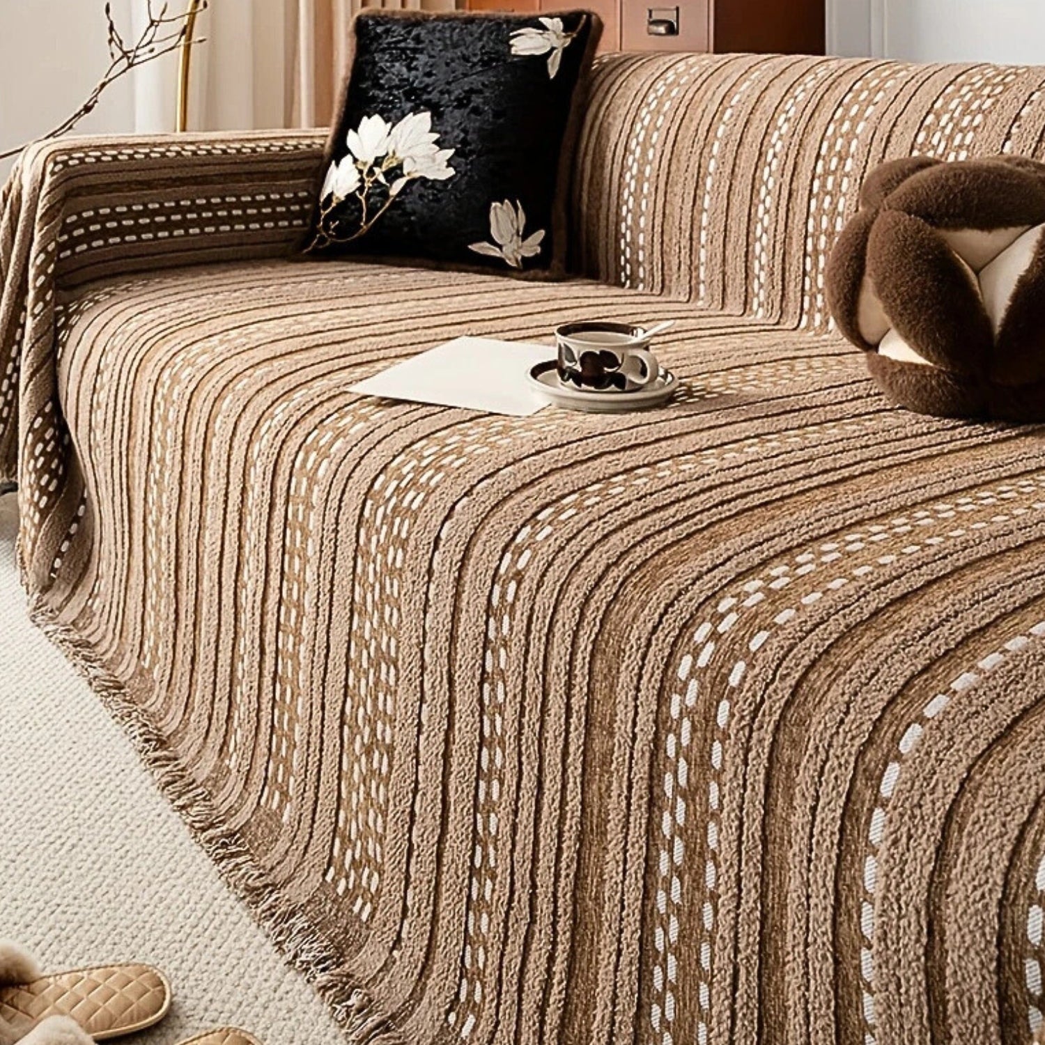 Cubierta de Sofá de Peluche Boho Estilo Sahara