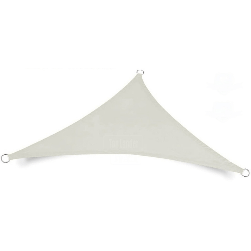 Toldo de sol en forma triangular blanco, repelente al agua y con protección UV