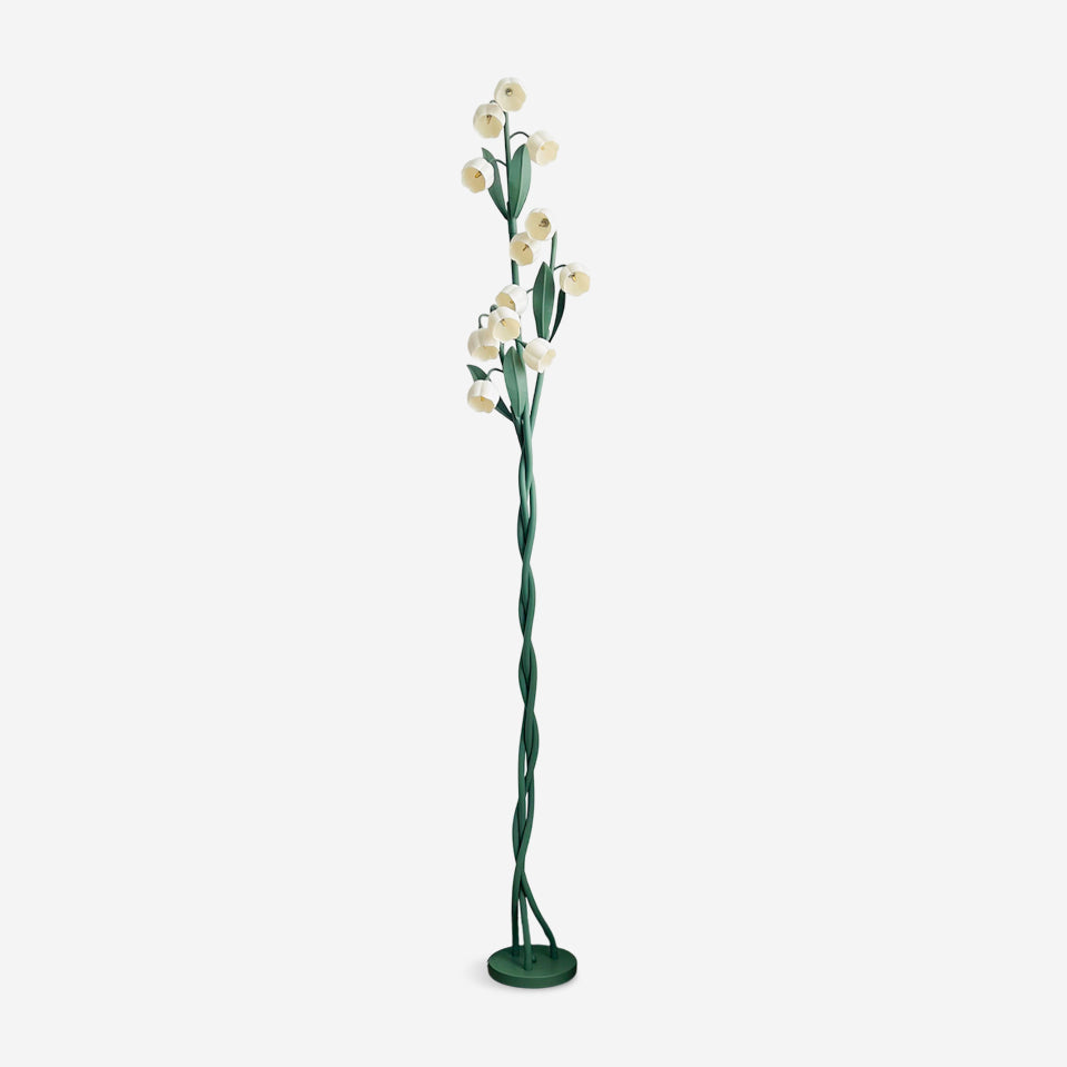 Sara Orchid - Lámpara de Pie Elegante con Sombrillas de Flores Blancas para Sala de Estar o Dormitorio