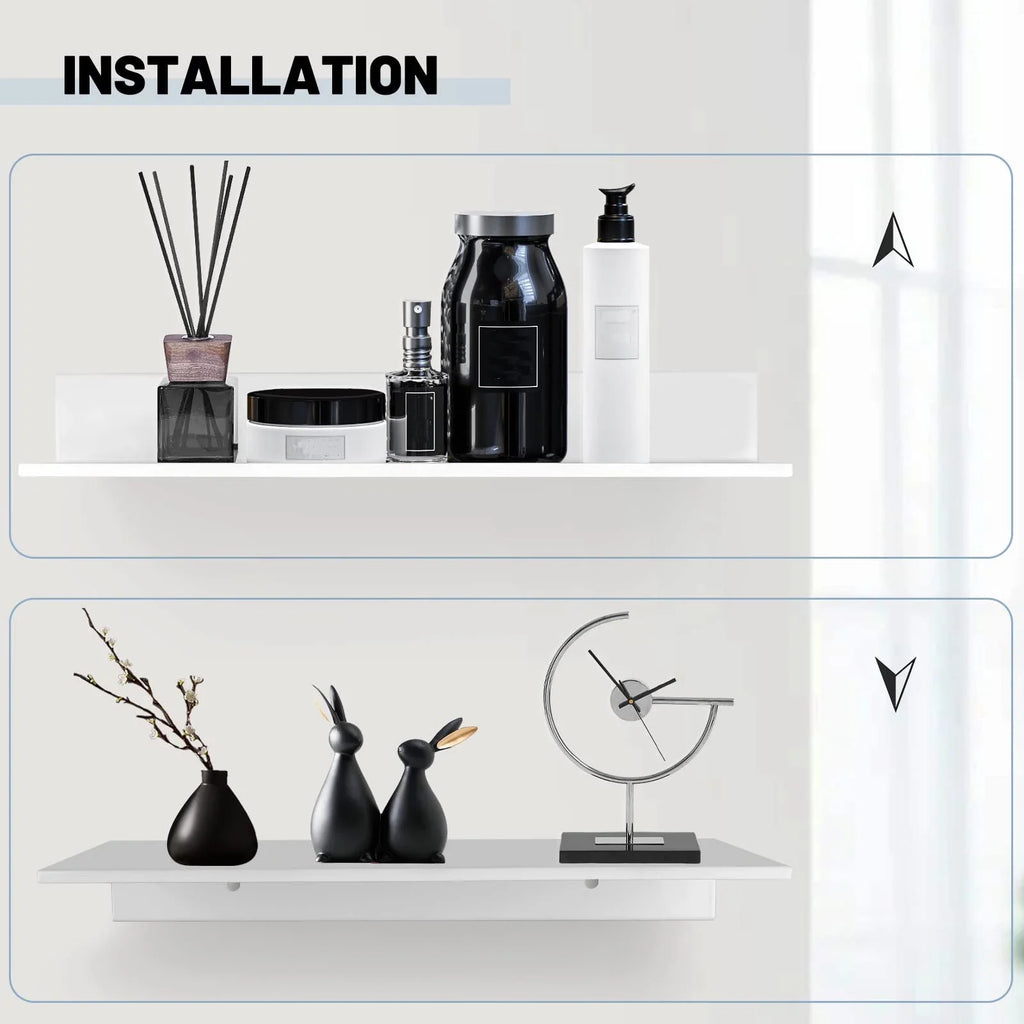 Metallura | Estante de pared de metal | Estante flotante 30/40/50 cm | Almacenamiento que ahorra espacio para baño, cocina y dormitorio