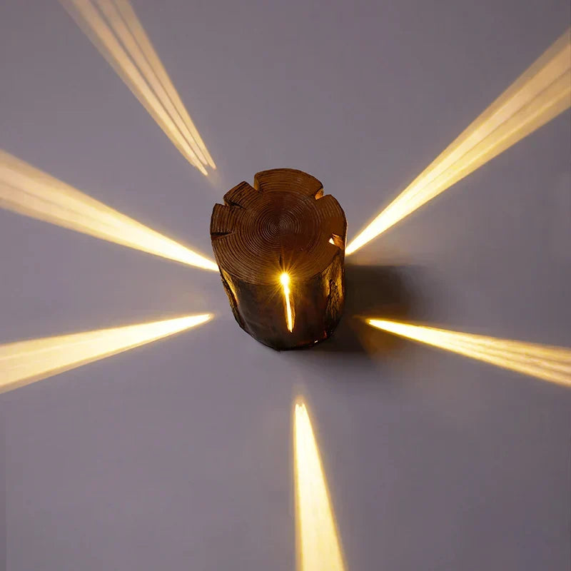 Lámpara de jardín LED creativa con apariencia de tronco de árbol para áreas exteriores naturales