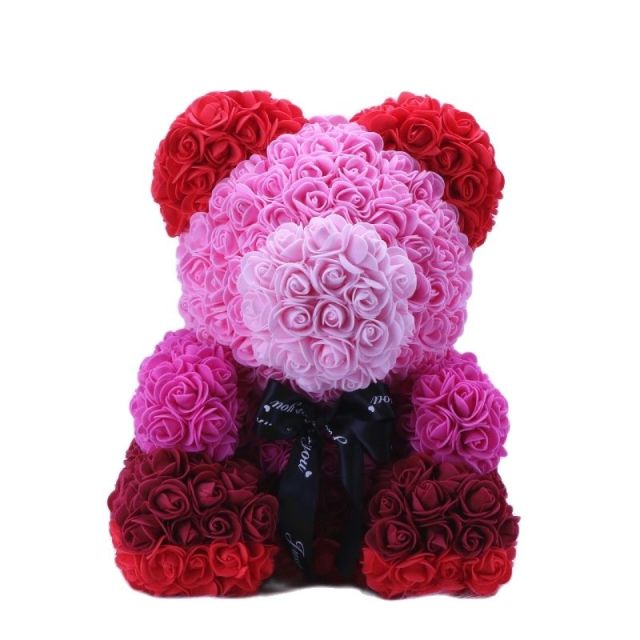 Osito de Peluche con Rosas Artificiales