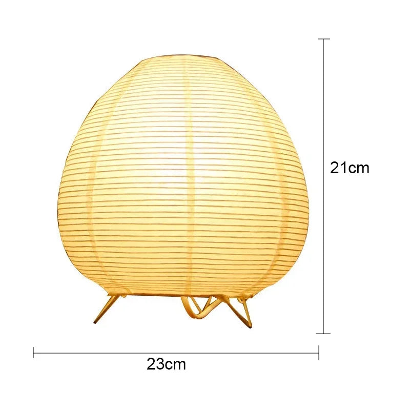 HIKARI – Lámpara de mesa LED japonesa de papel de arroz, 21 × 23 cm, decorativa y elegante
