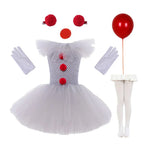 Charlotte – Vestido Tutu Inspirado en Payasos con Pompones Rojos y Falda de Tul para Halloween o Fiestas de Disfraces