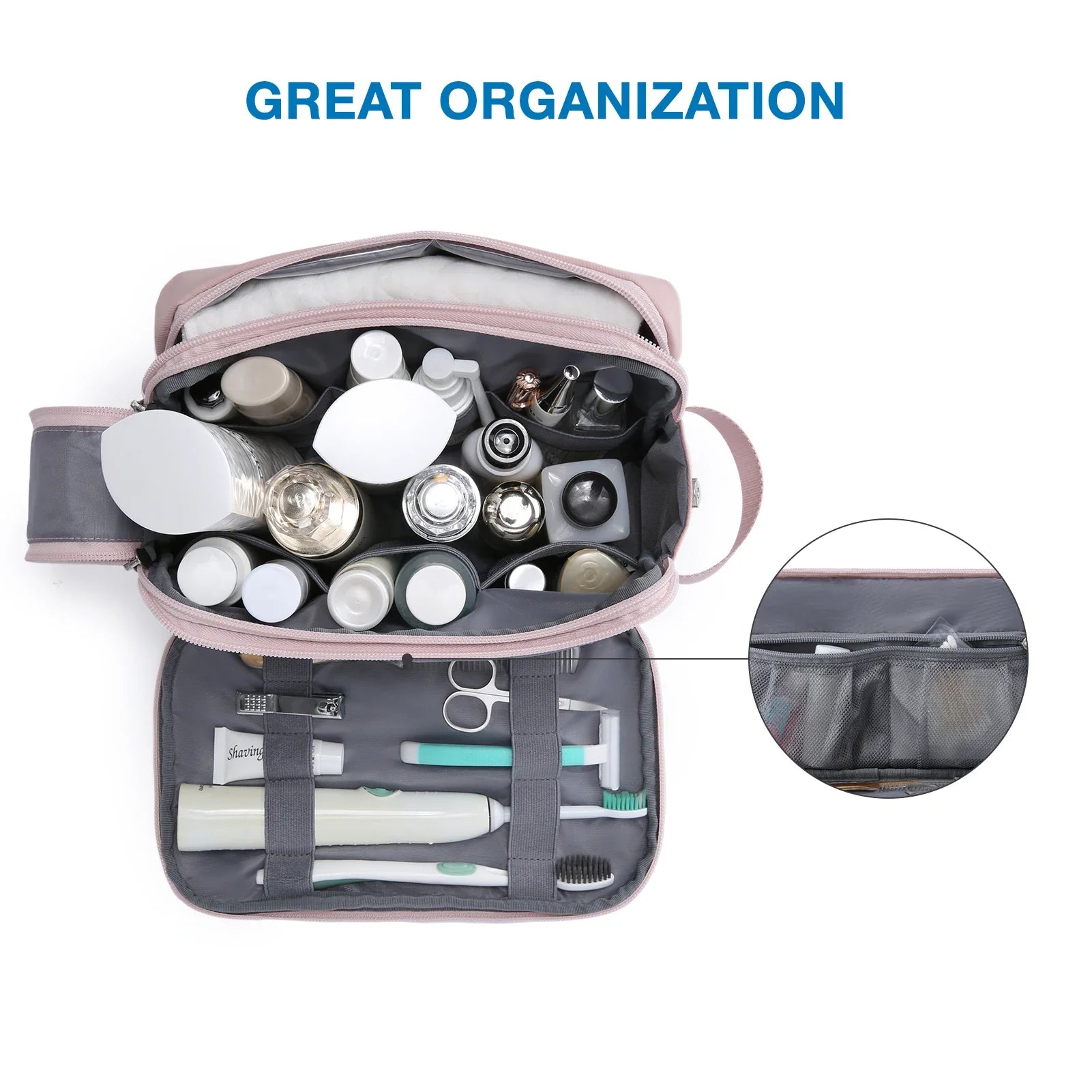 Kosmetixo Neceser Impermeable para Damas y Caballeros | Neceser Ligero en S/M/L | Accesorios de Viaje para Productos de Cuidado y Maquillaje | Organizador de Viaje Unisex