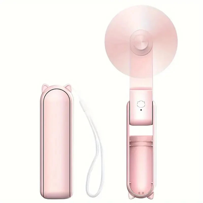 Mini Ventilador de Mano Breezella | Recargable por USB | 3 Velocidades | Plegable y Función de Powerbank | Batería de 2000 mAh