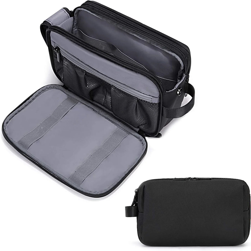 Gentrax Necessaire para Hombre | Impermeable y Grande | Organizador de Viaje Resistente con Compartimento Húmedo | Dopp Kit para Afeitado y Cuidado Personal