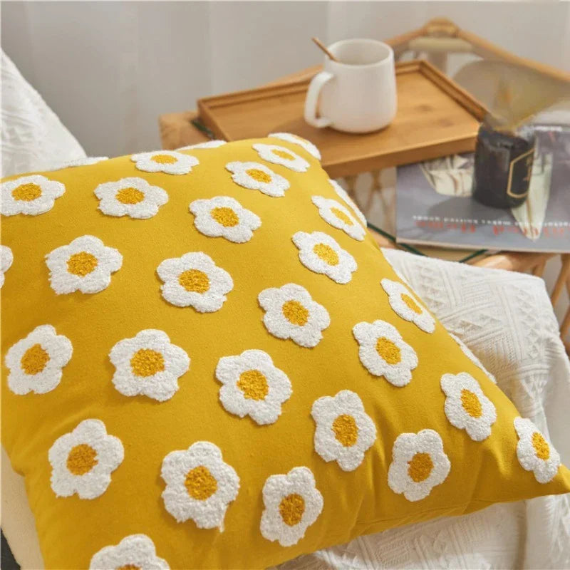 Funda de cojín Jacquard con bordado 45 x 45 cm