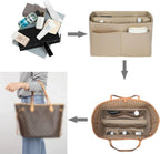 TaschenLuxe Organizer Inlay | Inserto de fieltro con cremallera | 15 compartimentos y cinta para llaves | Para bolsos y shoppers