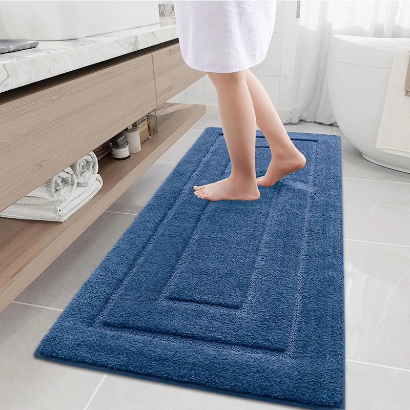 Alfombra de baño de microfibra antideslizante – Alfombra de baño de doble capa | Absorbente y suave | Alfombra de confort | Brehn