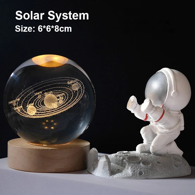 Astranova Galaxy Luz Nocturna | Esfera de Cristal LED con Diseño de Vía Láctea | Luz Cálida | Regalo Creativo para Niños y Adultos