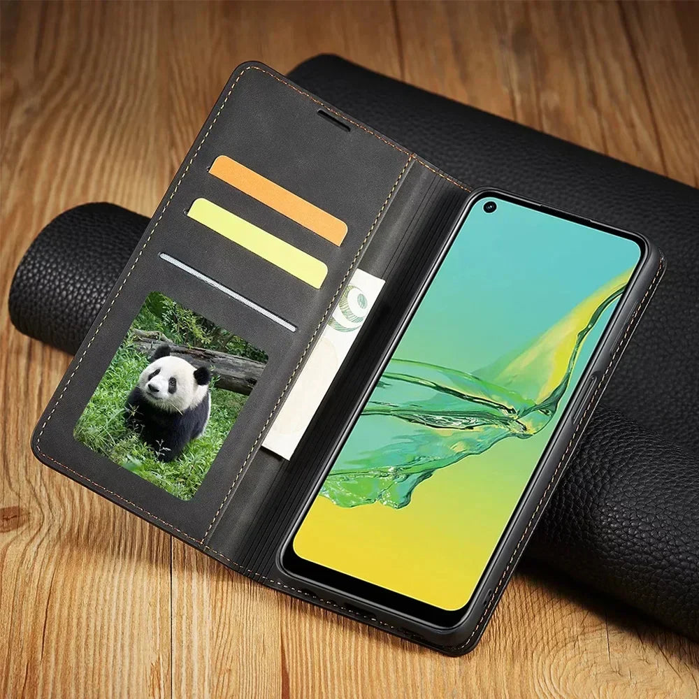 Funda Samsung: Cartera de cuero magnética para una protección elegante