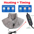 Masajeador de cuello y hombros térmico ThermoLiva | Almohadilla térmica USB con vibración | 3 niveles de temperatura y temporizador | Suave felpa
