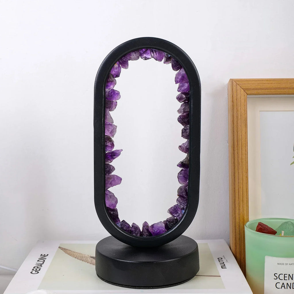 AuraStone | Lámpara de calma de amatista natural
