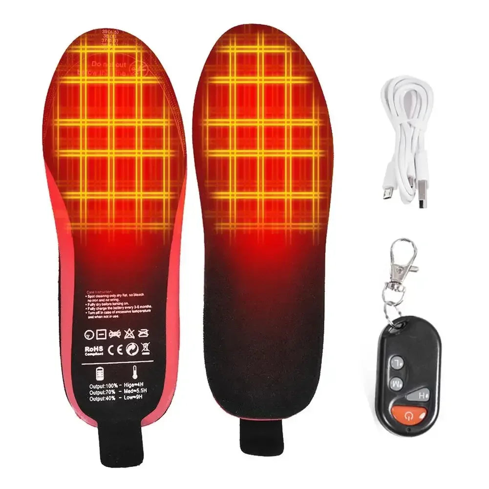 Plantillas Calefaccion WarmStep Pro | Recargables con Control Remoto | 3 Niveles de Calor | Recortables | Calentadores de Pies Eléctricos para Invierno y Exterior