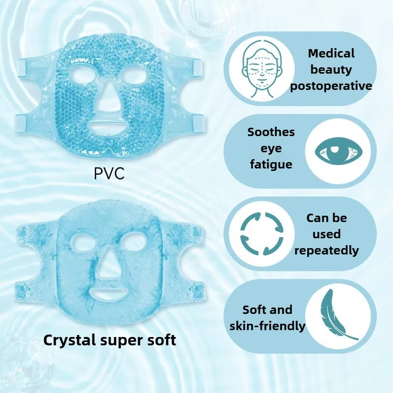 Kalsten | Máscara de Gel con Perlas para el Rostro Completo de Terapia Fría y Caliente con Compresa para los Ojos