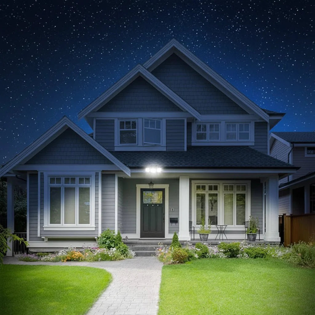 SUNDEFENSE – Luz de seguridad solar con sensor de movimiento y control remoto