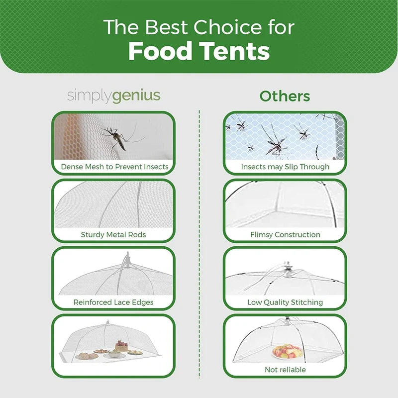 FrischNetz Tapa plegable para alimentos | Reutilizable y transpirable | Red para insectos para exteriores y cocina | Ligera y ahorra espacio