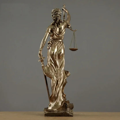 Estatua de Justicia - Escultura de diosa de bronce antiguo para decoración atemporal del hogar