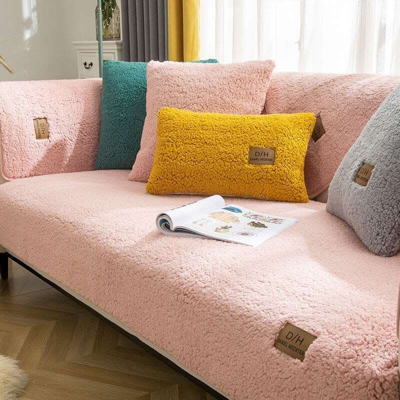 Funda de Sofá de Cachemira de Cordero Ultra Suave – Efecto Peluche y Antideslizante