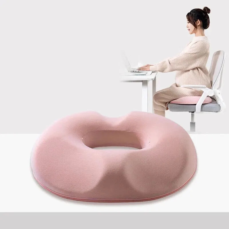OrthoRelax | Cojín de asiento con espuma viscoelástica | Alivio para el coxis y la columna vertebral | Ergonómico y cómodo