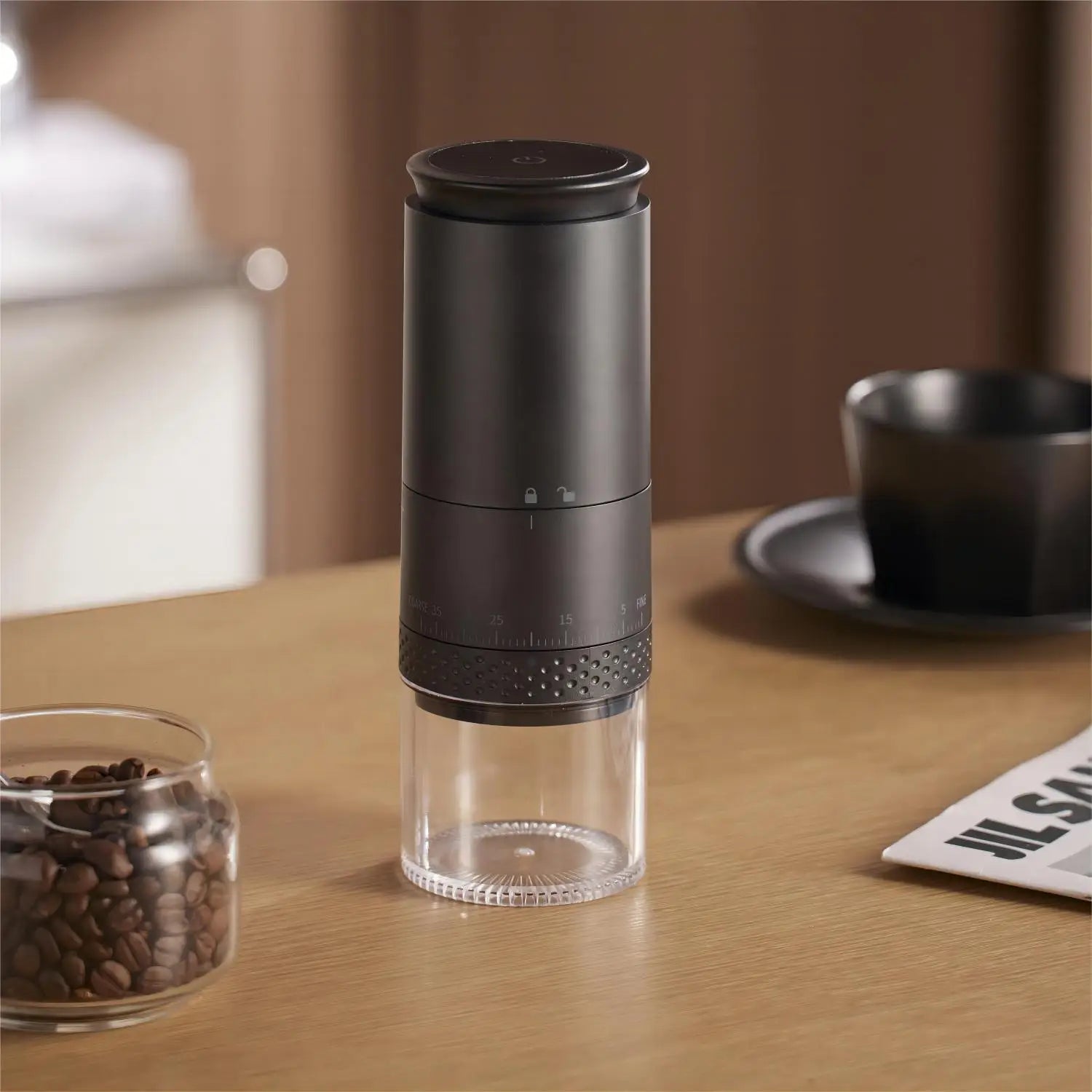 Molinillo de café eléctrico de 1500mAh con carga Type-C ajustable externamente
