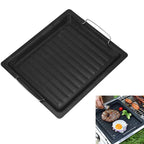 Feurossa Plancha de Asar Invertible | Para Parrilla de Gas y Cocina | 25 × 30 cm | Para Pizza, Carne, Verduras y Pescado