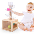 Montessori - Pista de canicas y rompecabezas de madera para niños pequeños