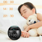 Reloj despertador con altavoz esférico | Bluetooth 5.0 | Luz nocturna LED | Batería de 2200 mAh