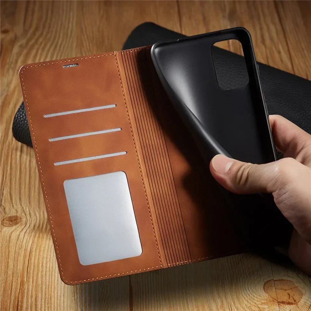 Funda Samsung: Cartera de cuero magnética para una protección elegante