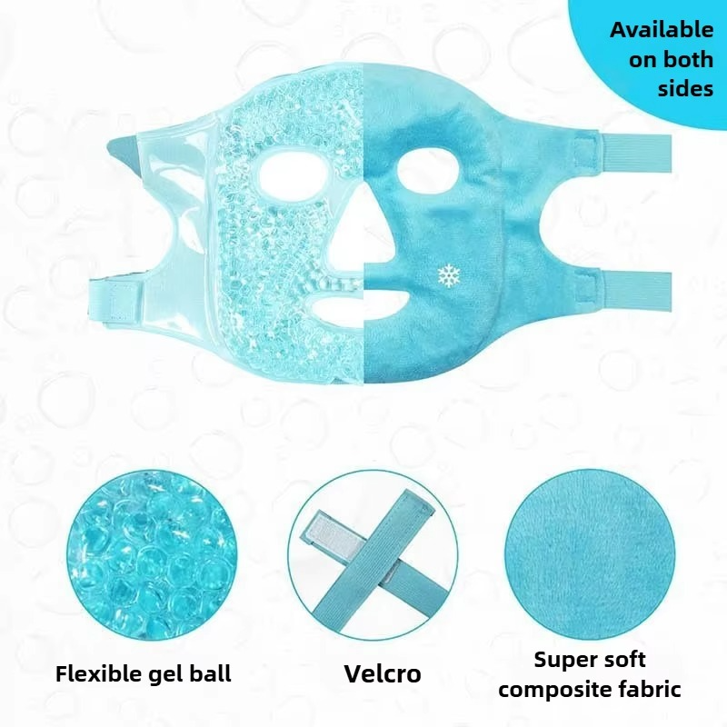 Kalsten | Máscara de Gel con Perlas para el Rostro Completo de Terapia Fría y Caliente con Compresa para los Ojos