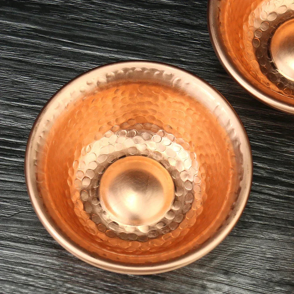 Kalsten | Cuenco de preparación de agua de cobre puro nepalí hecho a mano con patrón de martillo, cuenco de agua sagrada para accesorios de Buda y budismo