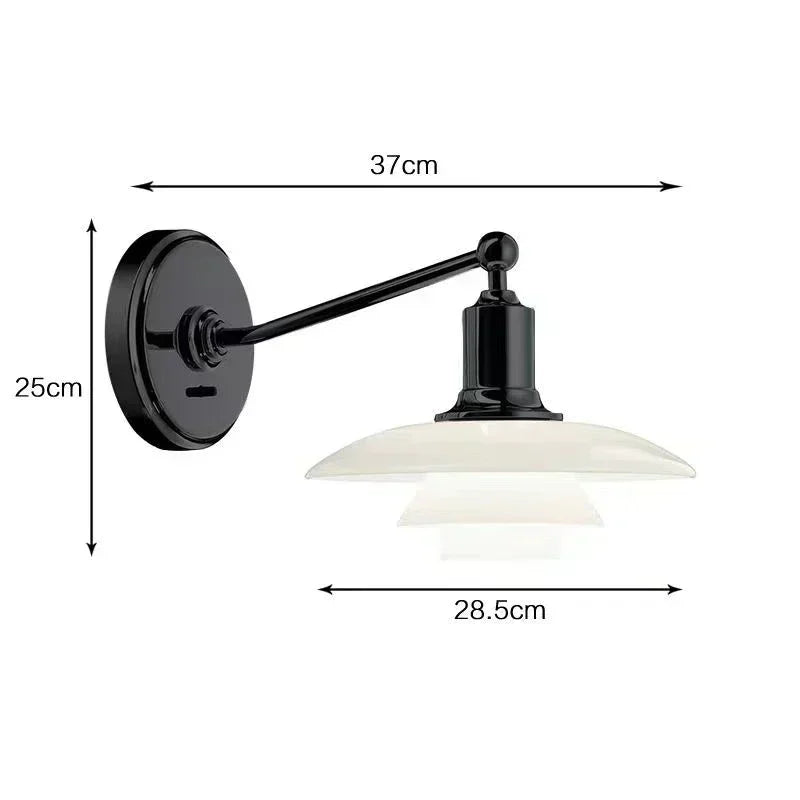 Norvia – apliqué LED de estilo retro con pantalla de vidrio