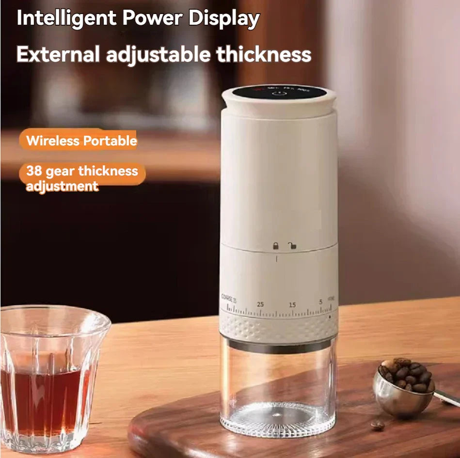 Molinillo de café eléctrico de 1500mAh con carga Type-C ajustable externamente
