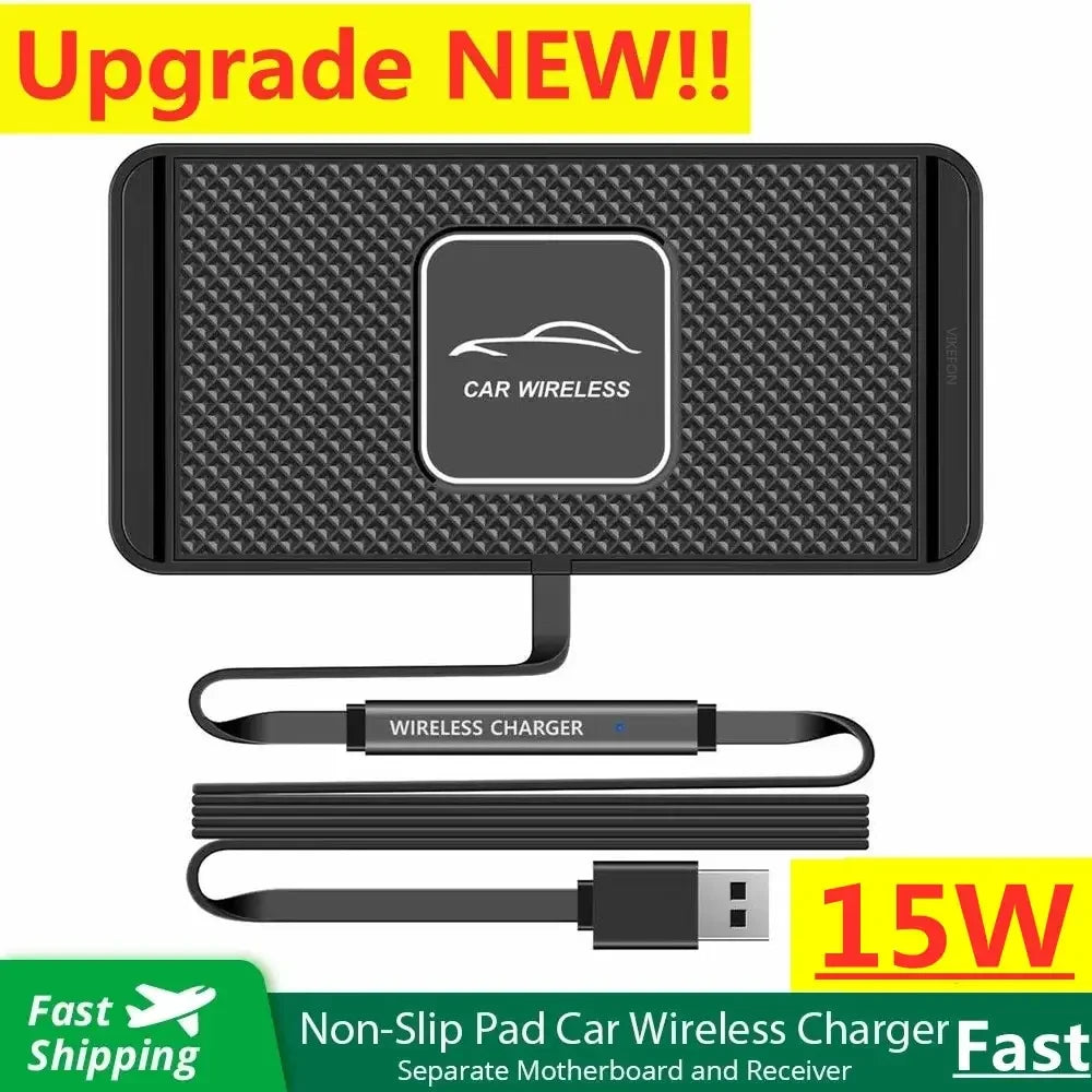 Kalsten | Voltigo Almohadilla de Carga Inalámbrica | Cargador Rápido de 15W | Antideslizante y Ultra Delgado | Compatible con iPhone y Samsung