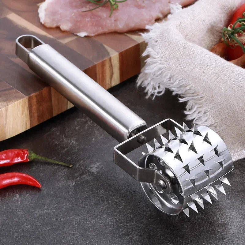 SteelTender Aplanador de Carne | Ablandador de Carne de Acero Inoxidable con Cabeza de Golpe | Para Filetes, Escalopes y Cerdo | 18 cm