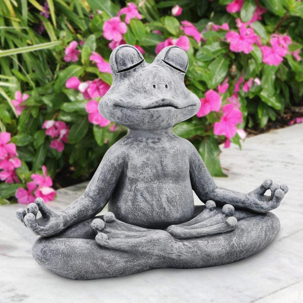 ZenFrog - Figura de rana meditando para decoración interior y exterior
