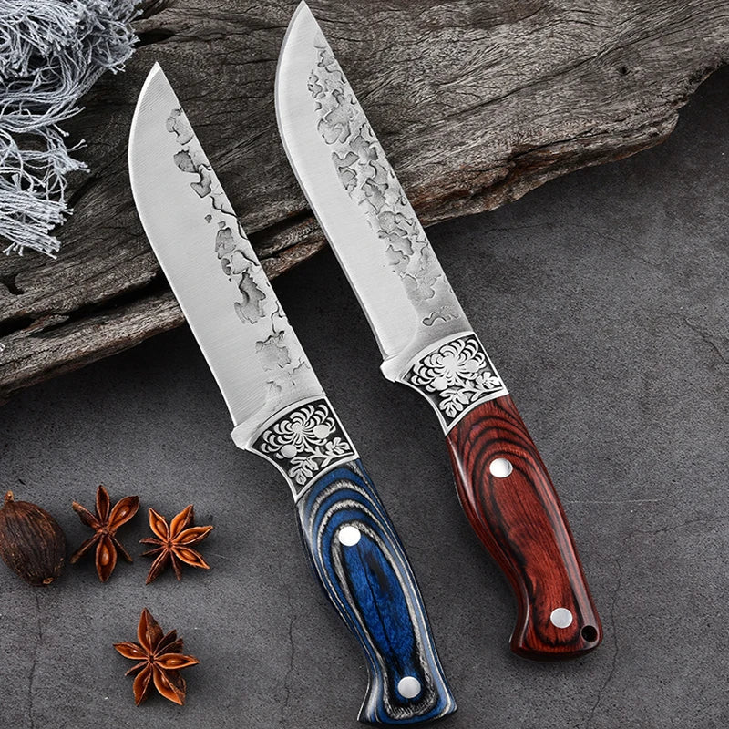 Lisslune | Cuchillo de Chef de Acero Inoxidable Forjado - Cuchillo Versátil para Cocina, Carne, Frutas, BBQ y Deshuesado con Funda