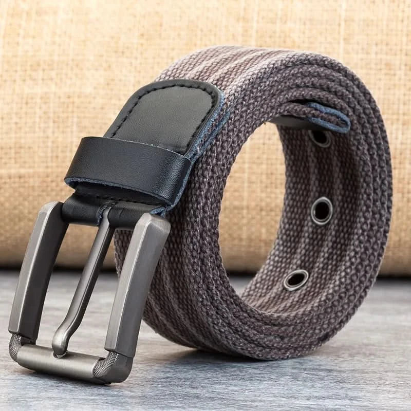 Lisslune | Cinturón de Lona para Hombre – Banda Ajustable Casual a Rayas