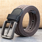 Cinturón de Lona para Hombre – Banda Ajustable Casual a Rayas