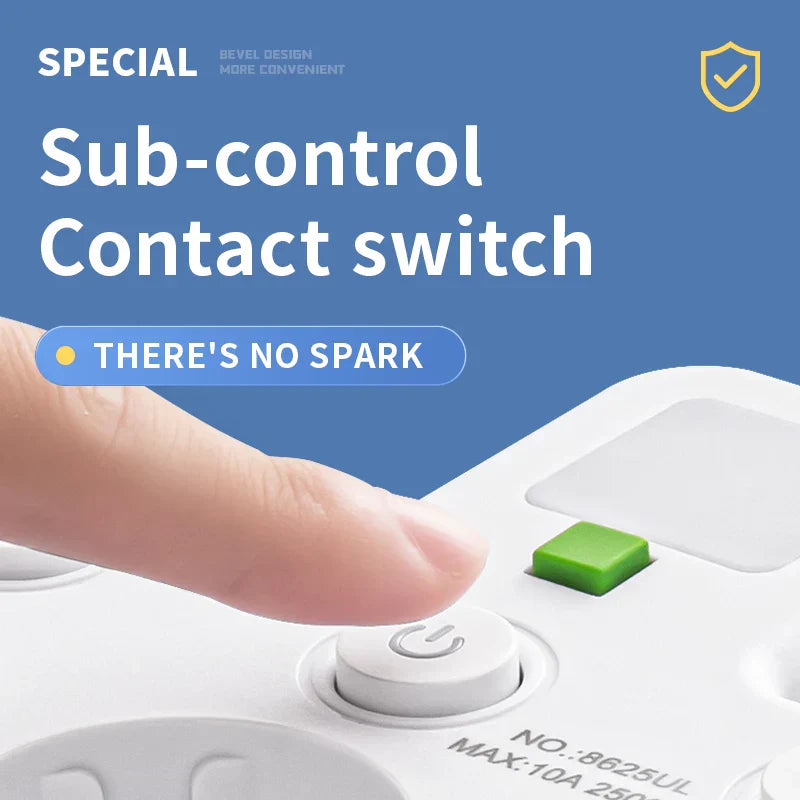 Regleta VOLTRIQ ProLine | 3–4 tomas + 2× USB & 1× Tipo-C | 2500 W | Protección contra sobretensiones & Interruptor de control