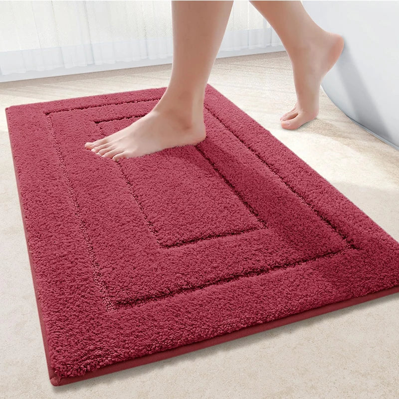 Alfombra de baño de microfibra antideslizante – Alfombra de baño de doble capa | Absorbente y suave | Alfombra de confort | Brehn