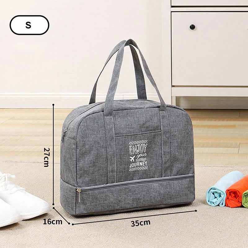 Lugviva Bolsa de Viaje Plegable para Mujeres | Gran Bolsa de Fin de Semana de Tela Oxford | Bolsa de Mano para Viajes, Uso Diario y Deporte
